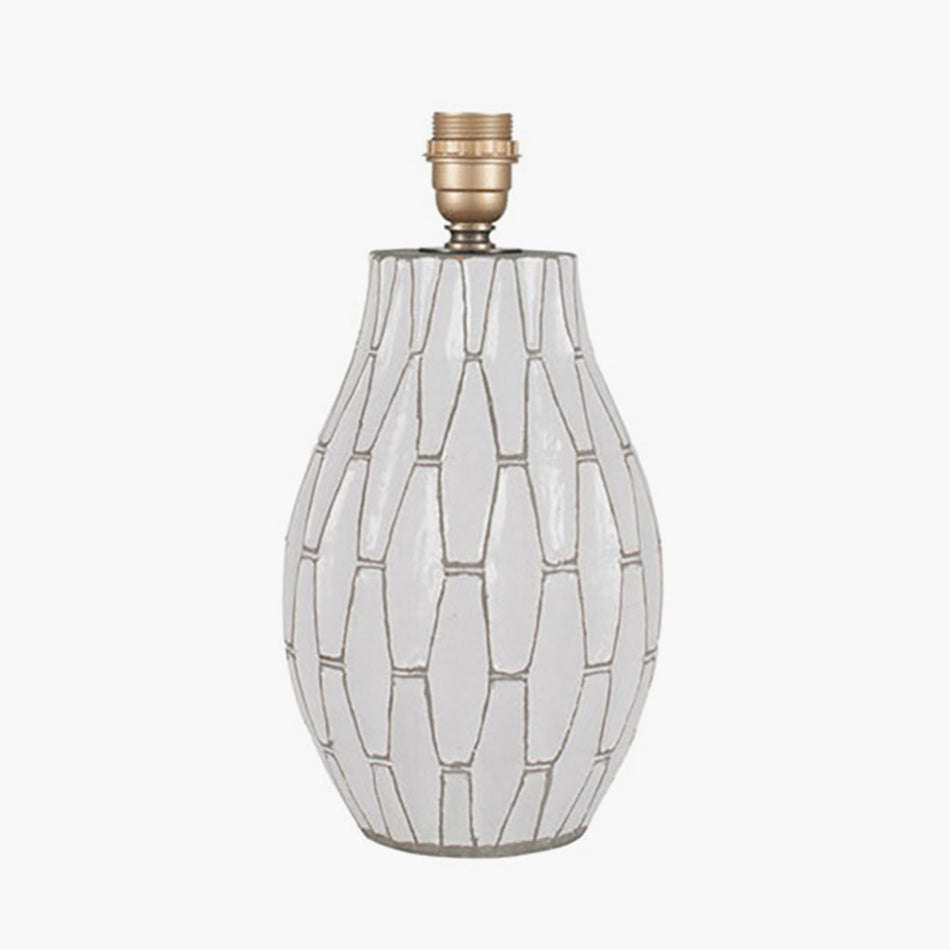 Gaudi White Stoneware Geometric Table Lamp