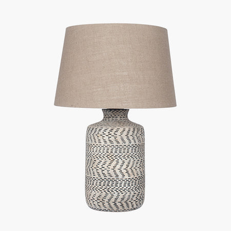 Atouk Textured Natural and Black Stoneware Table Lamp