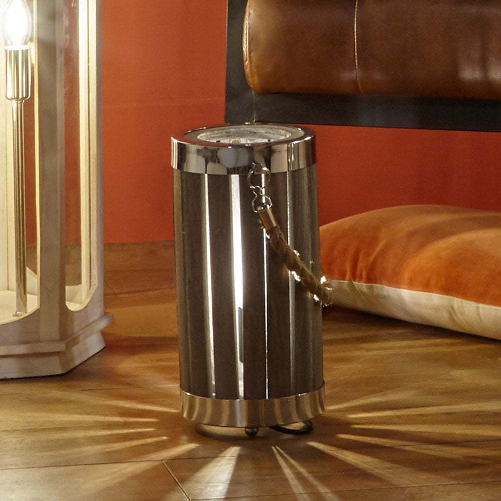 Austell Grey Wash Wood Small Lantern Table Lamp