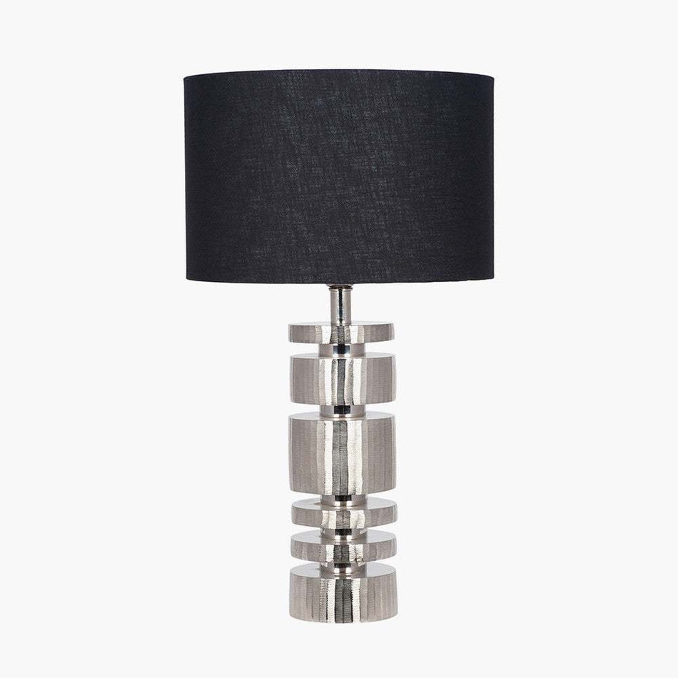 Elon Silver Metal Stacked Cylinder Table Lamp