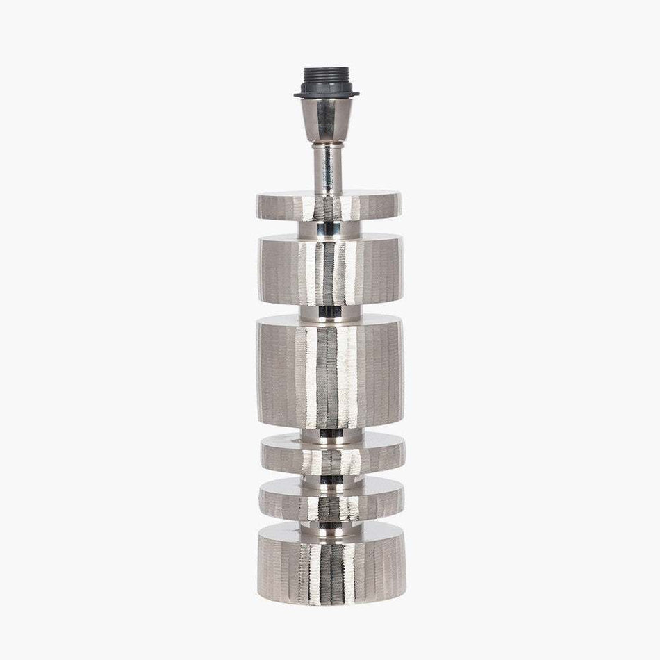 Elon Silver Metal Stacked Cylinder Table Lamp