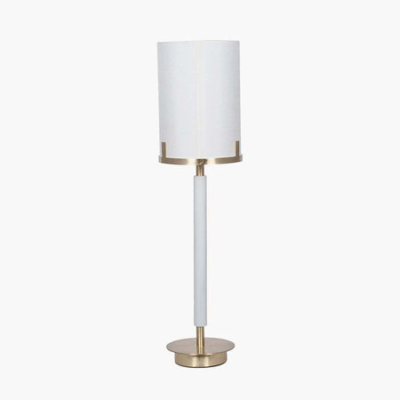 Midland Champagne Gold Metal and Marble Effect Table Lamp