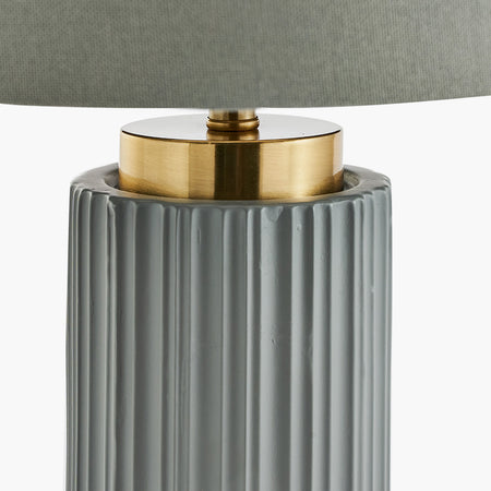Ionic Grey Textured Ceramic and Gold Metal Table Lamp