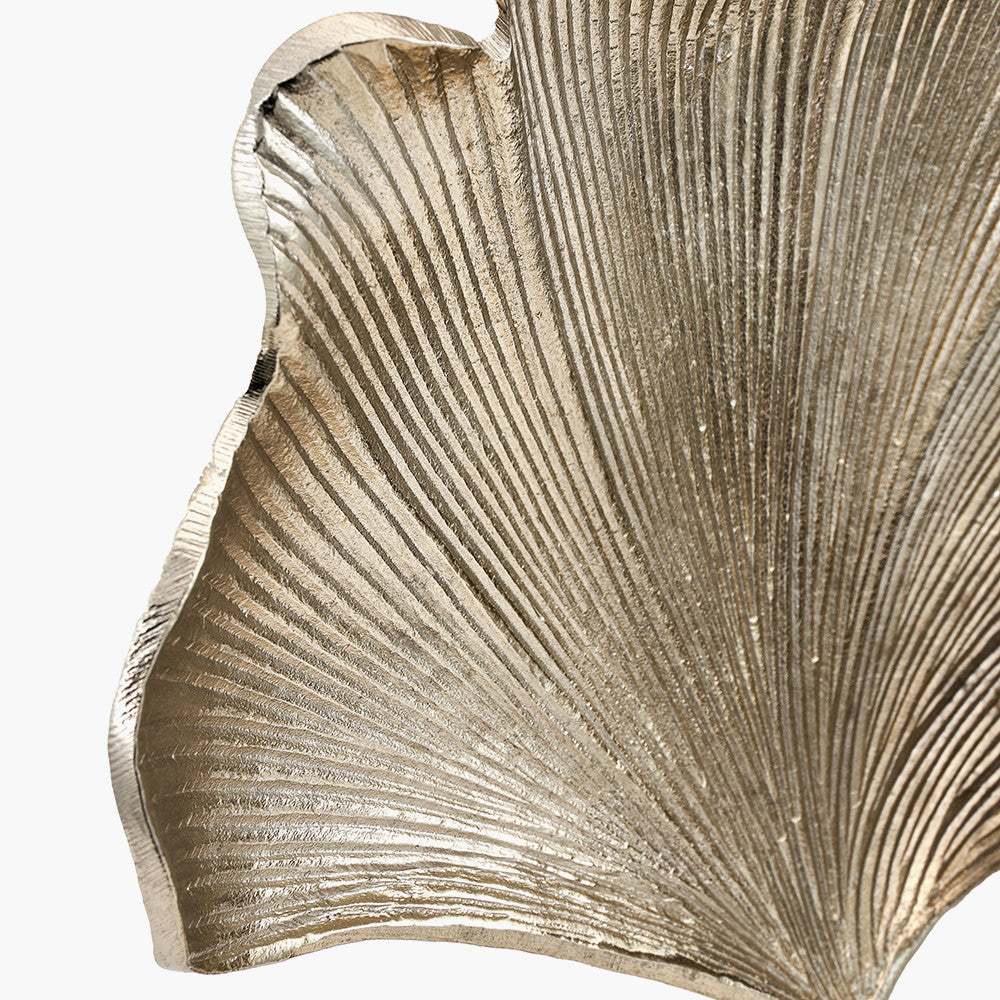 Gingko Shiny Champagne Metal Gingko Leaf Table Lamp