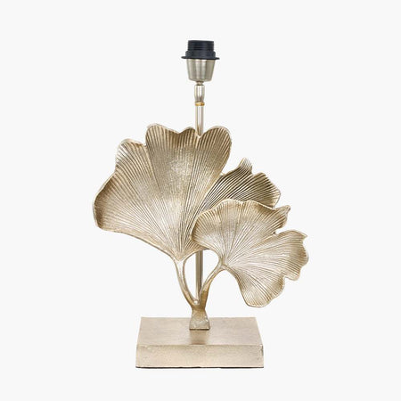 Gingko Shiny Champagne Metal Gingko Leaf Table Lamp