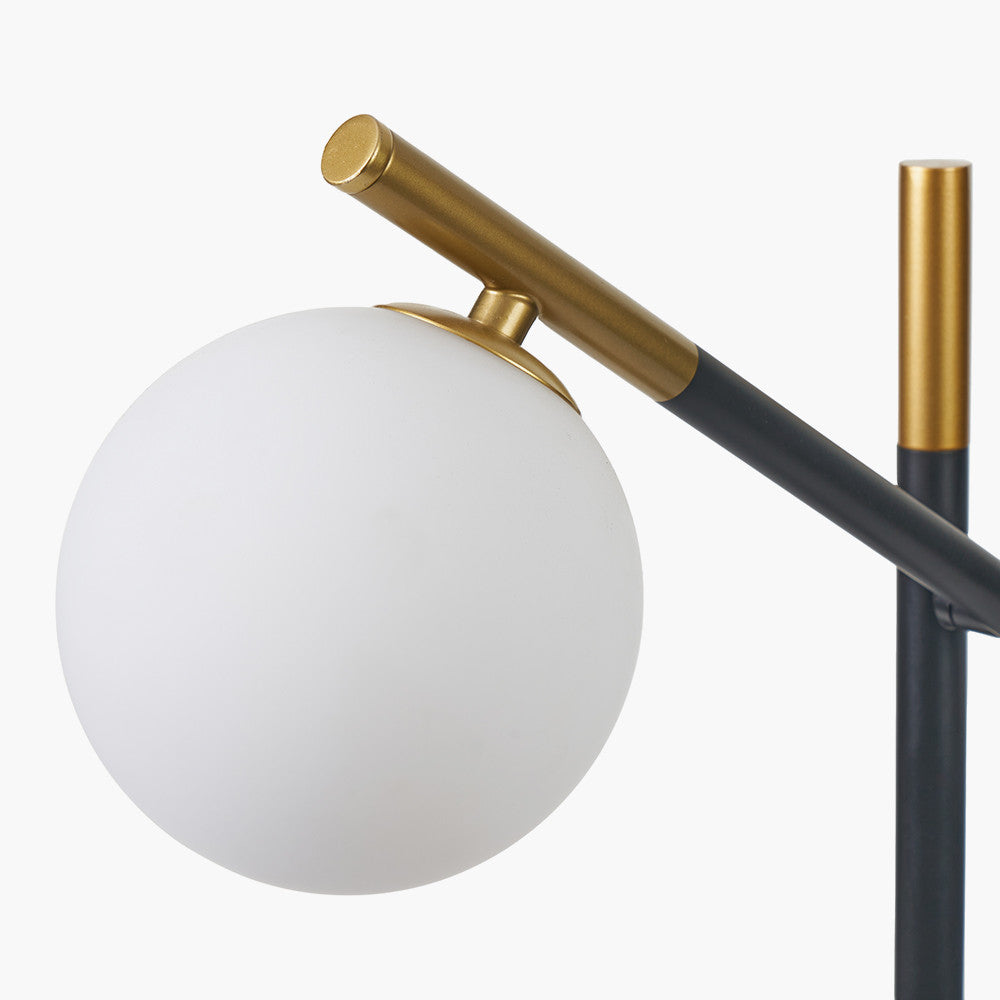 Wanda White Orb and Black Metal Table Lamp