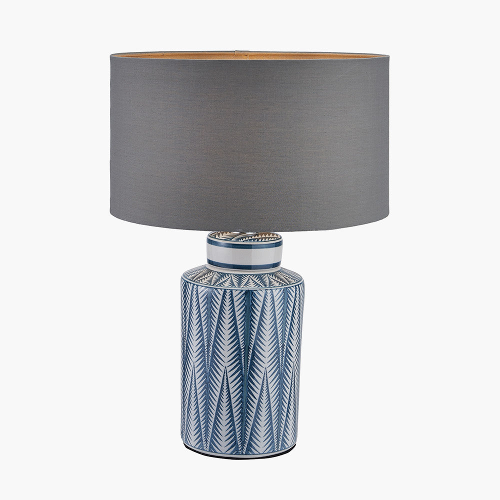 Samara Blue and White Aztec Pattern Ceramic Table Lamp