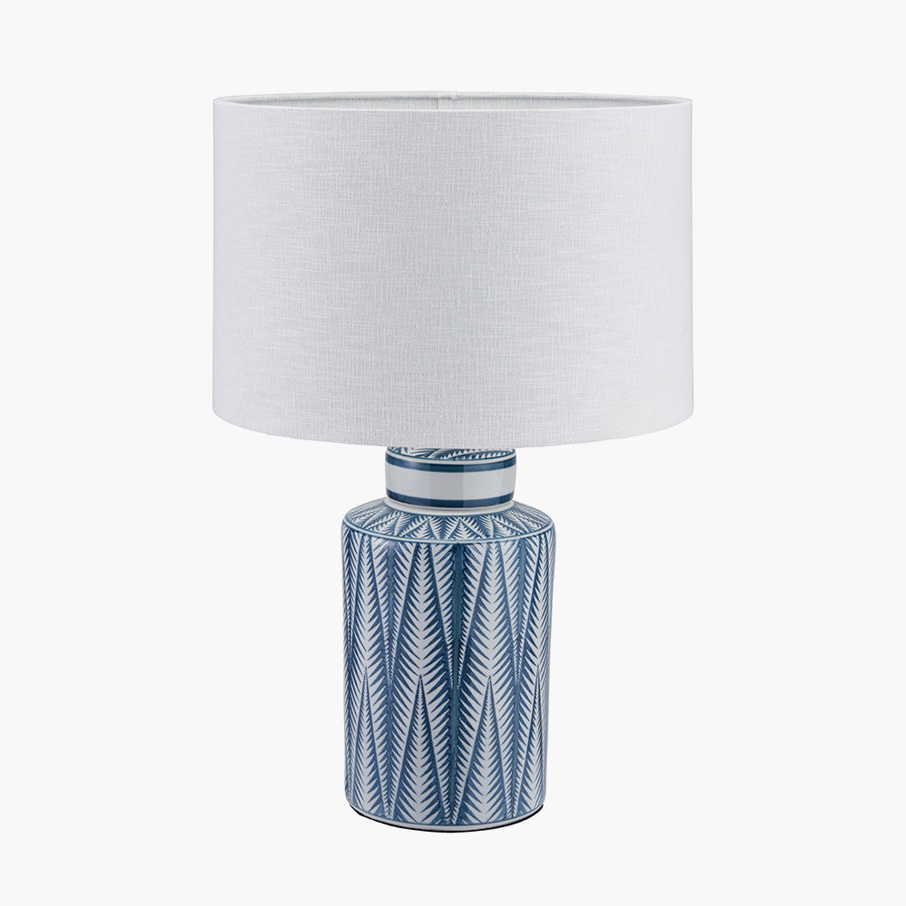 Samara Blue and White Aztec Pattern Ceramic Table Lamp