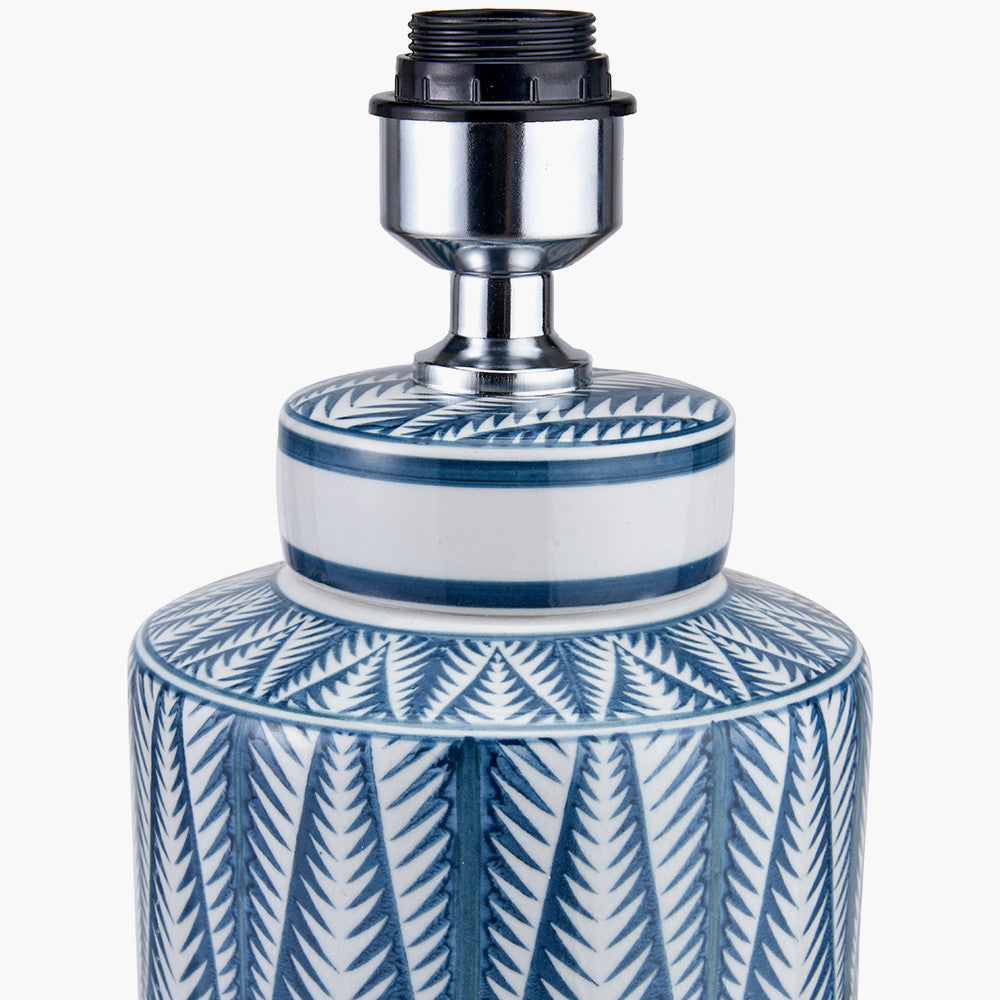 Samara Blue and White Aztec Pattern Ceramic Table Lamp