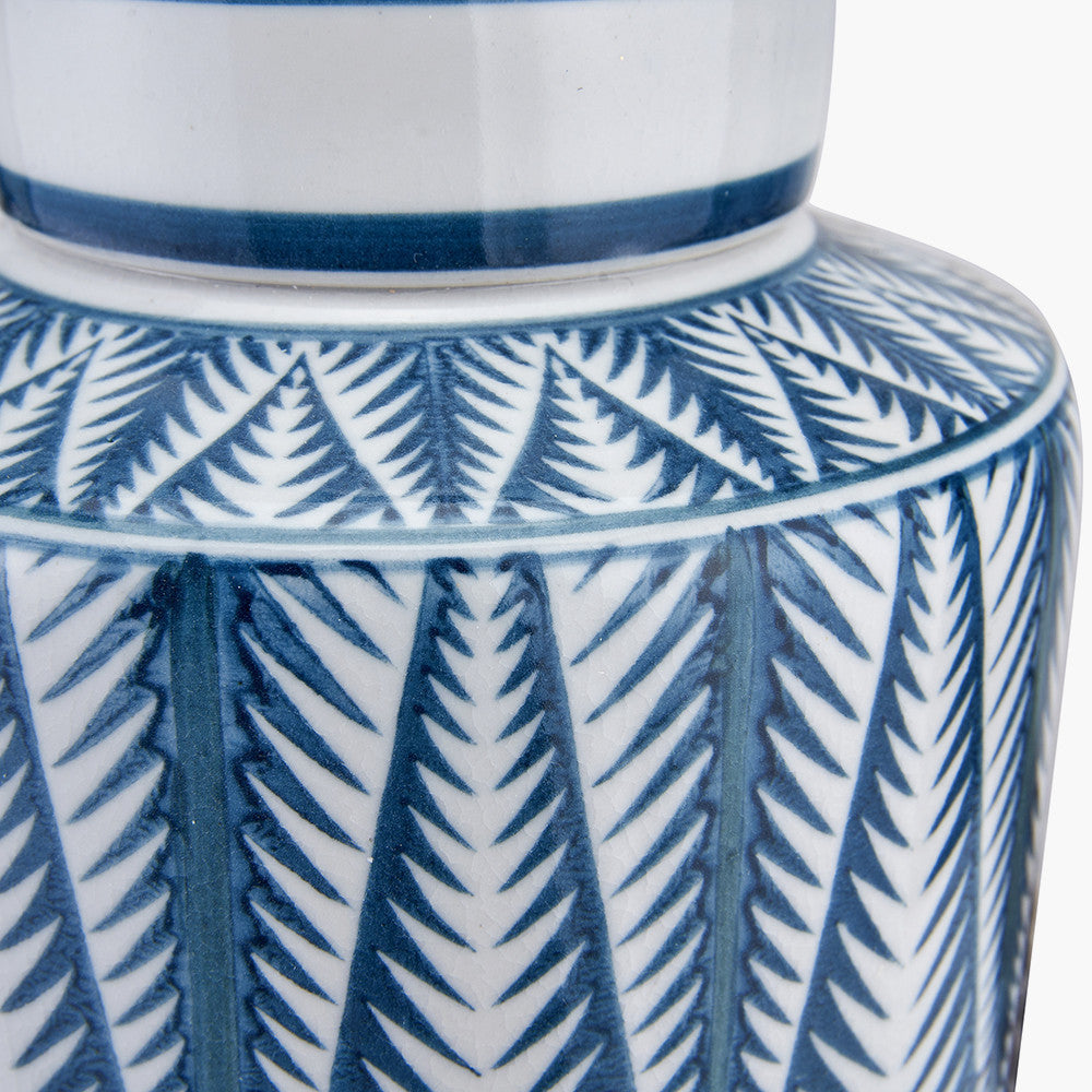 Samara Blue and White Aztec Pattern Ceramic Table Lamp