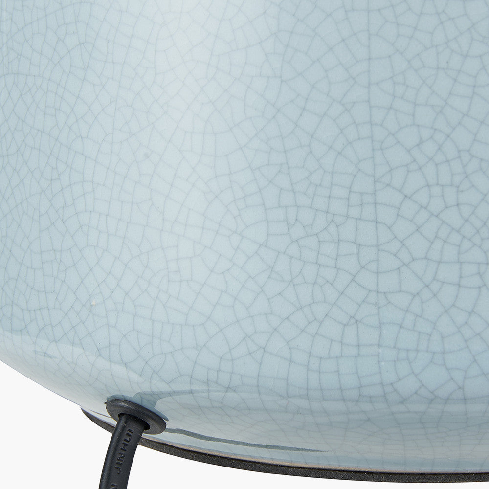 Nora Duck Egg Blue Crackle Effect Table Lamp