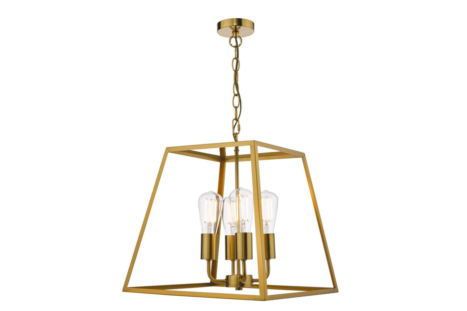 Academy 4 Light Lantern Natural Brass