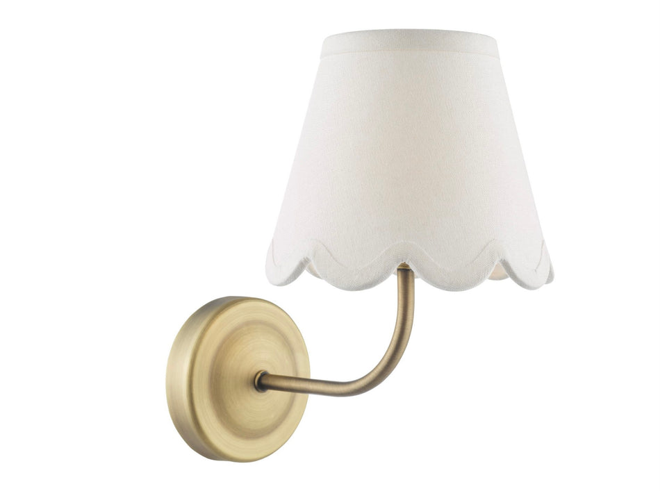Navarro Rechargeable Wall Light Matt Antique Brass With Shade LED