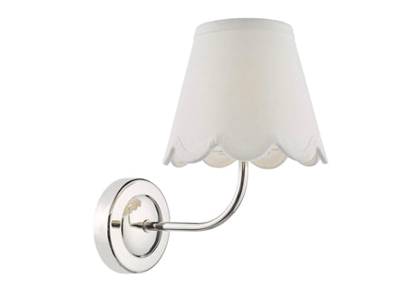 Navarro Rechargeable Led Wall Light Polished Nickel With ivory linen Shade