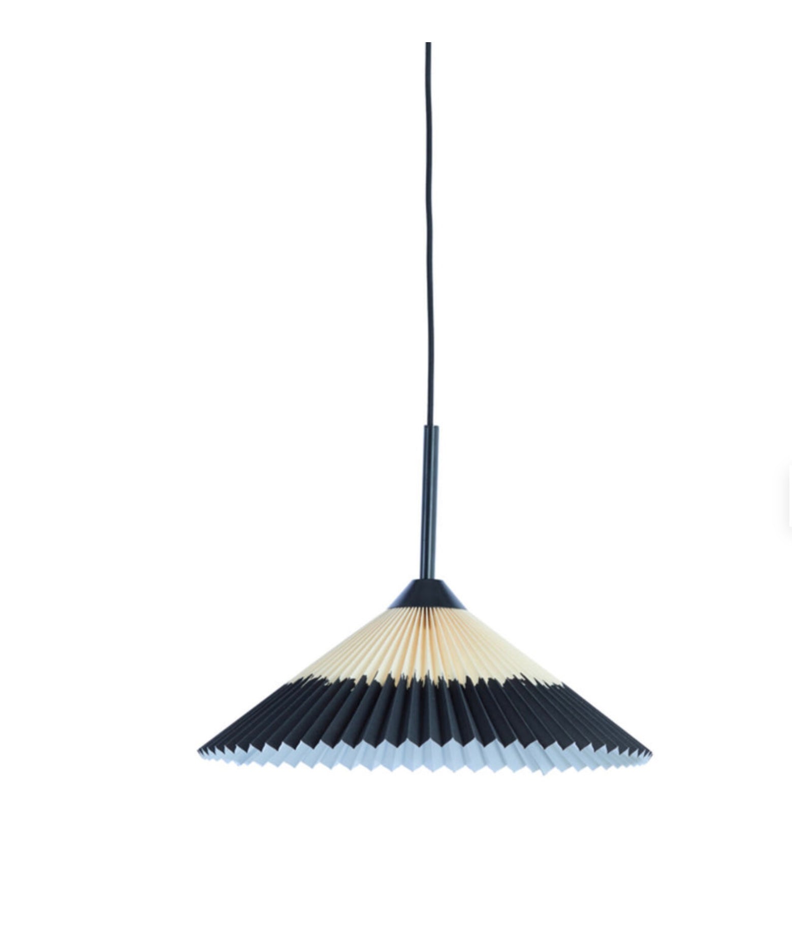 hanging lamp Ø60x23 cm PLEATED black+natural