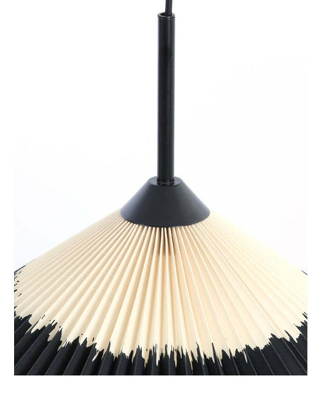 hanging lamp Ø60x23 cm PLEATED black+natural