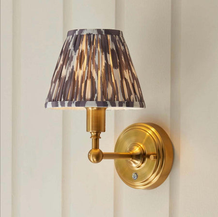 Burley Rechargeable Wall light & Ikat Pearl grey shade 16cm shade