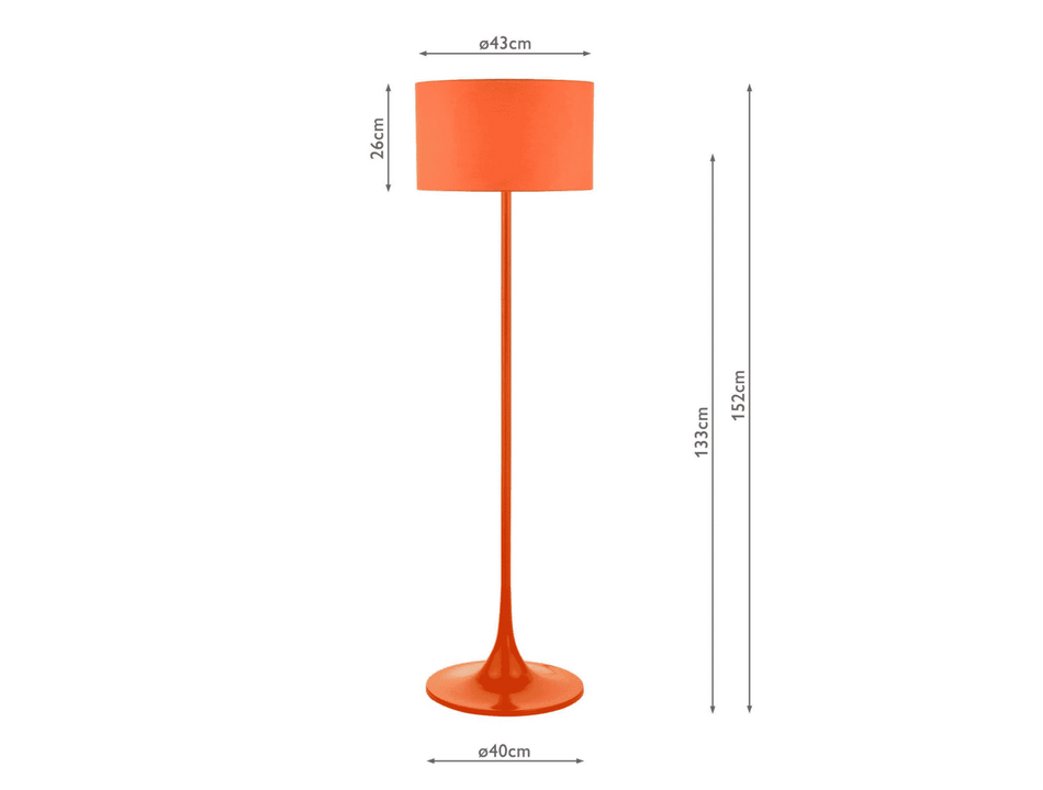 Toledo Floor Lamp Satin Orange With Shade