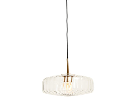 Hanging lamp 30 X 17 cm PLEAT glass clear+gold