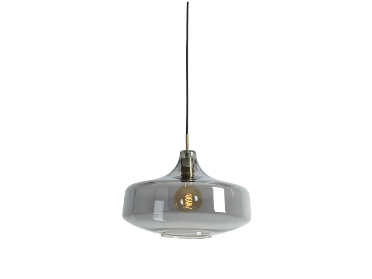 Hanging lamp Ø29,5x21 cm SOLNA antique bronze+smoked glass