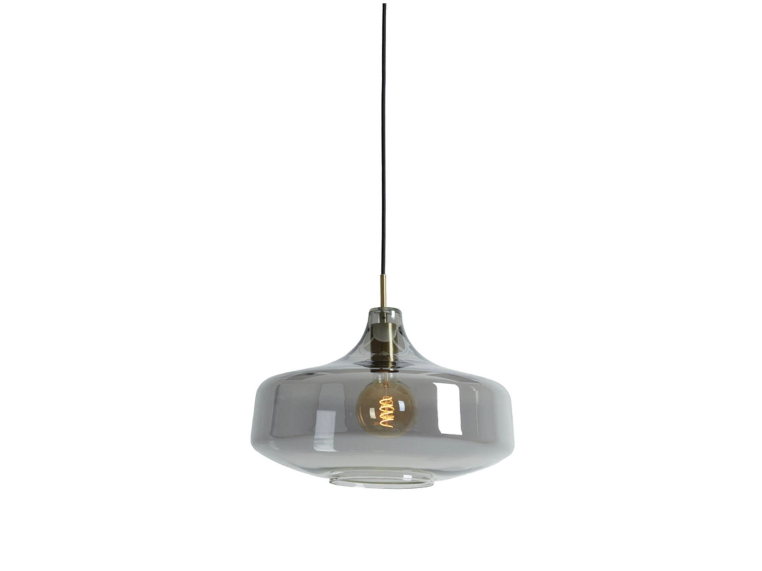 Hanging lamp Ø29,5x21 cm SOLNA antique bronze+smoked glass