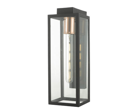 Naxos Outdoor Wall Light Black Glass IP43 exterior wall light