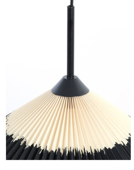 hanging lamp Ø45x17 cm PLEATED black+natural