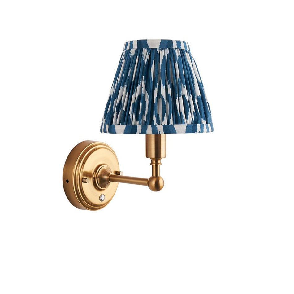 Burley Rechargeable Wall light & Ikat 16cm Marlin blue shade