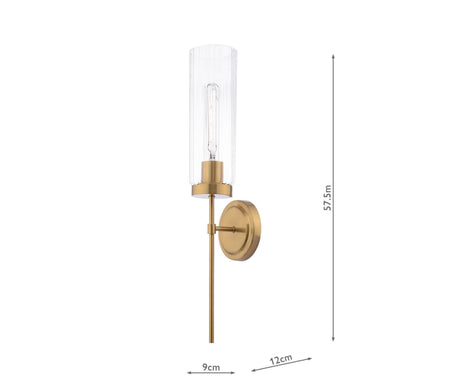 Jodelle Wall Light Polished Bronze and Glass