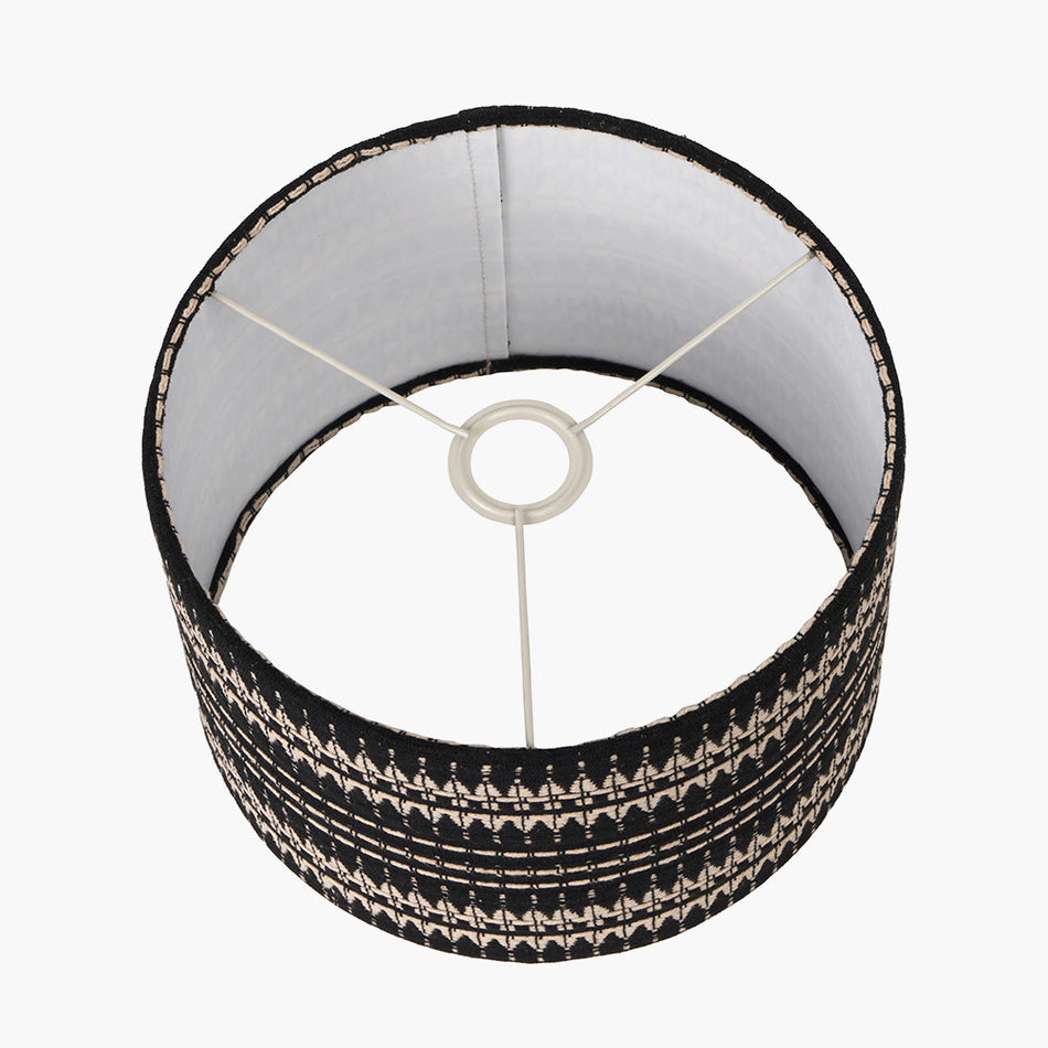 Ladakh 35cm / 14 inch Black and White Woven Cylinder Shade