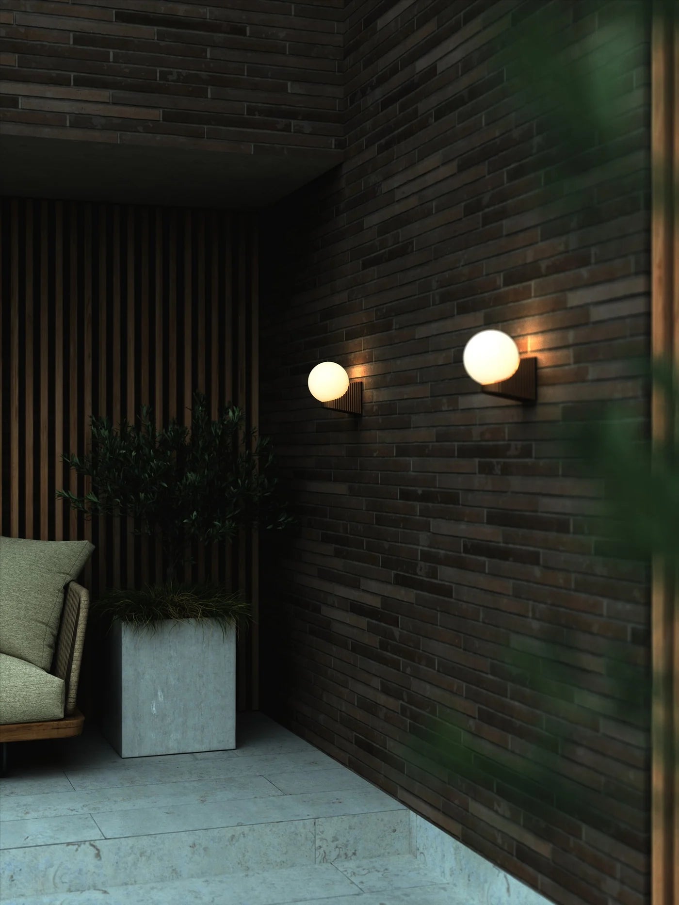 Hayley Outdoor Wall light Brown metallic exterior lamp