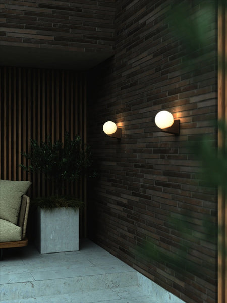 Hayley Outdoor Wall light Brown metallic exterior lamp