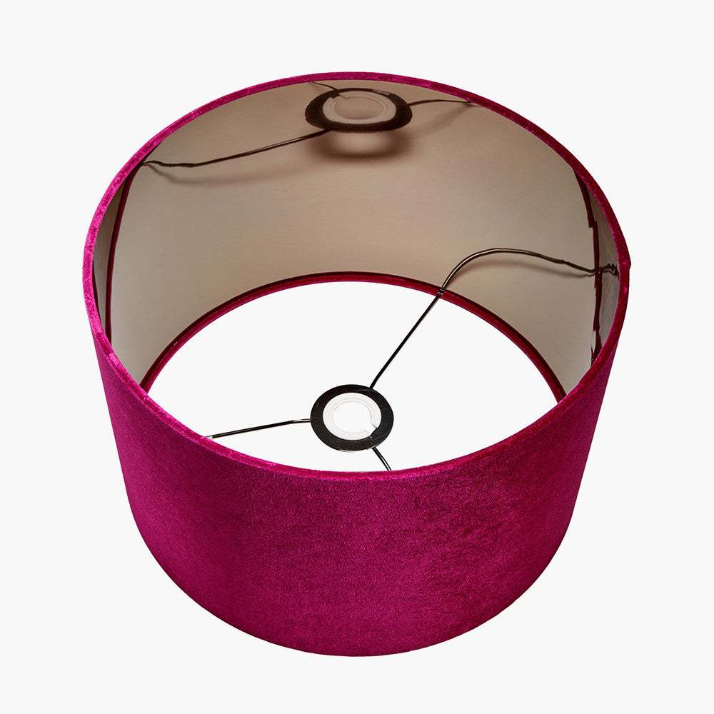 Bow 45cm 18 inch Raspberry Velvet Cylinder Shade