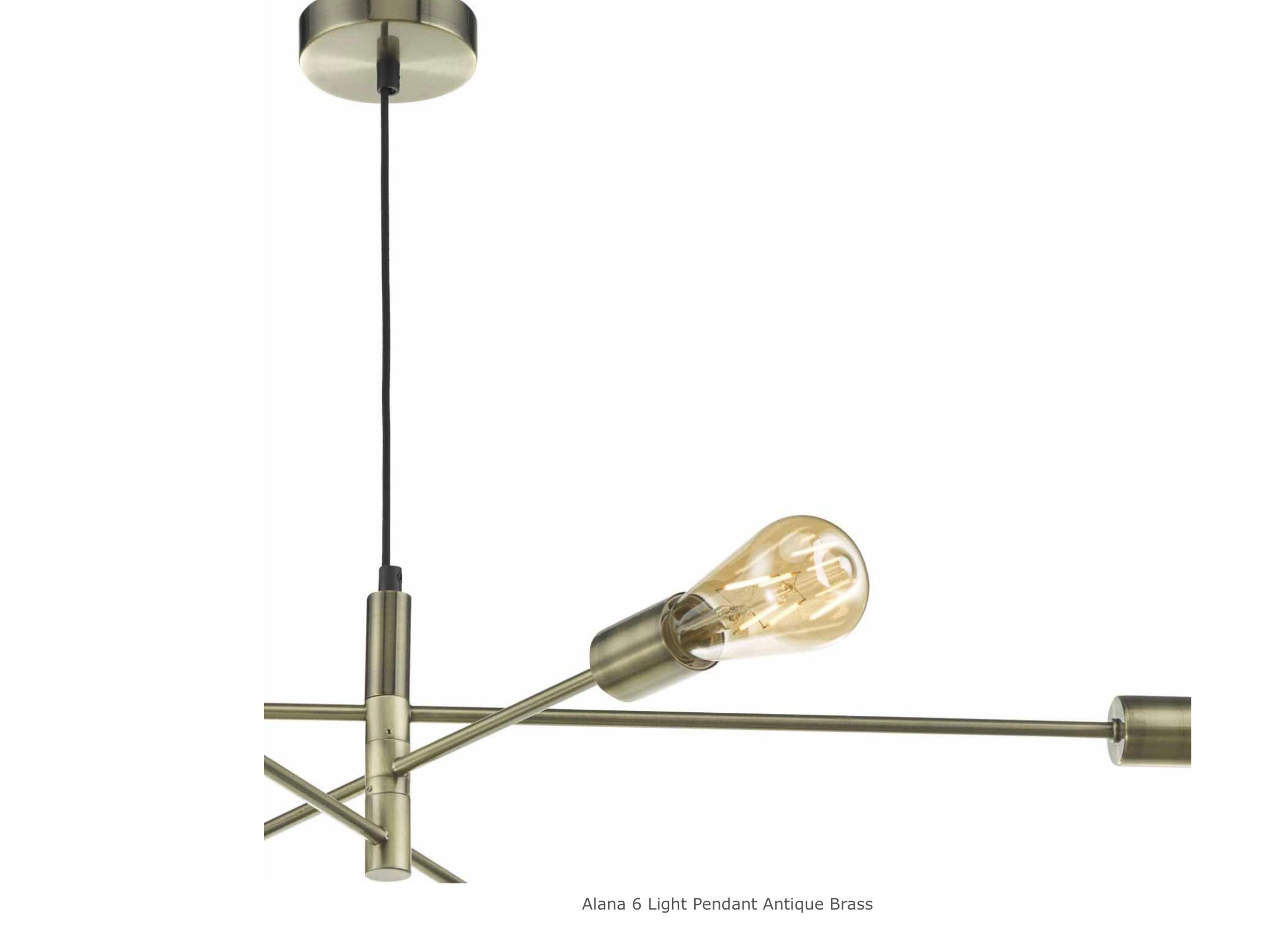 Alana 6 Light Pendant Antique Brass