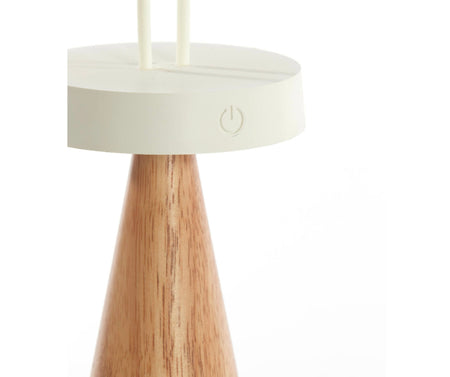 Portable LED Table lamp ANKENTA cream+ natural wood / rechargeable