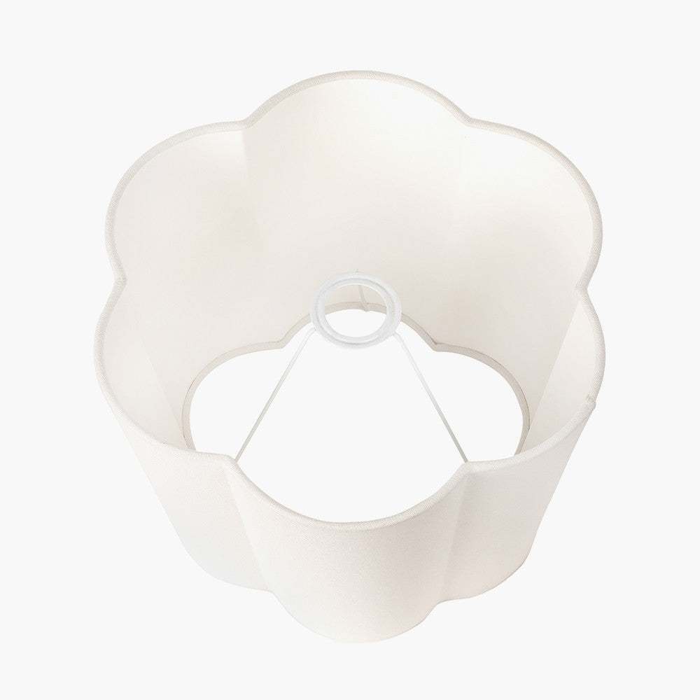 Bloom 45cm / 18inch White Handloom Scalloped Cylinder Shade