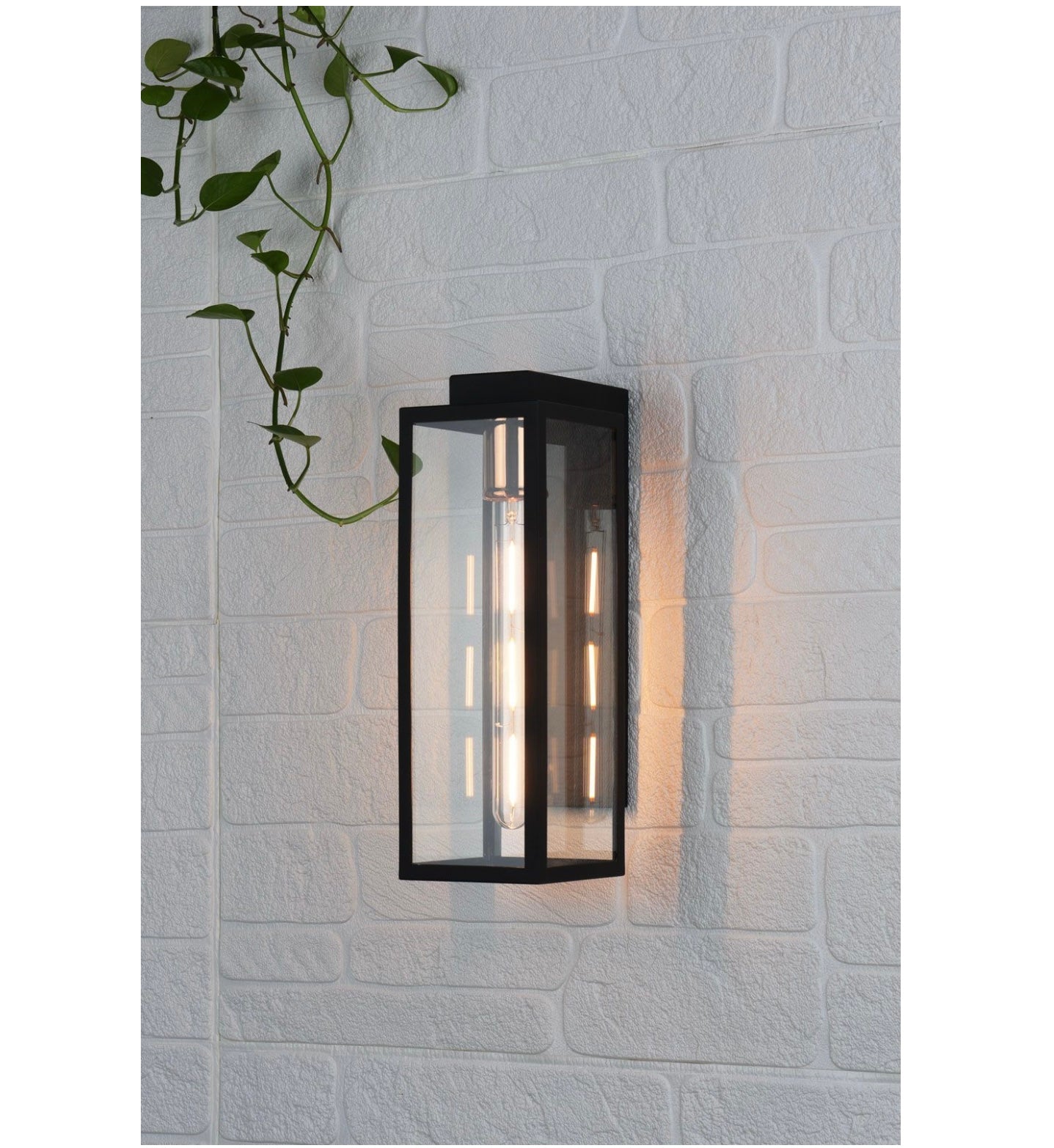 Naxos Outdoor Wall Light Black Glass IP43 exterior wall light