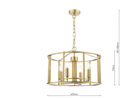 Myka 4 Light Pendant Brushed Bronze
