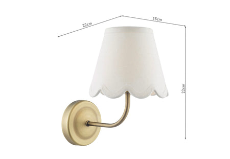 Navarro Rechargeable Led Wall Light Polished Nickel With ivory linen Shade