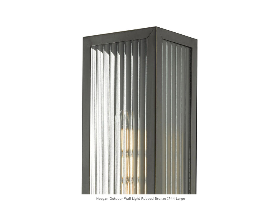 Keegan large Outdoor Wall Light Rubbed Bronze IP44 also suitable for bathrooms
