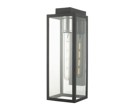 Naxos Outdoor Wall Light Black Glass IP43 exterior wall light