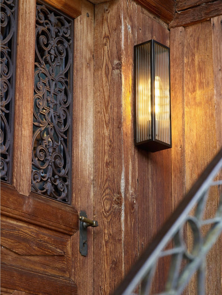 Keegan large Outdoor Wall Light Rubbed Bronze IP44 also suitable for bathrooms
