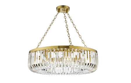 Sigourney 8 Light Pendant Satin Gold and Crystal
