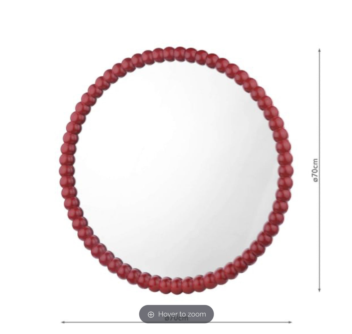 Ruan Round Mirror Red 70cm