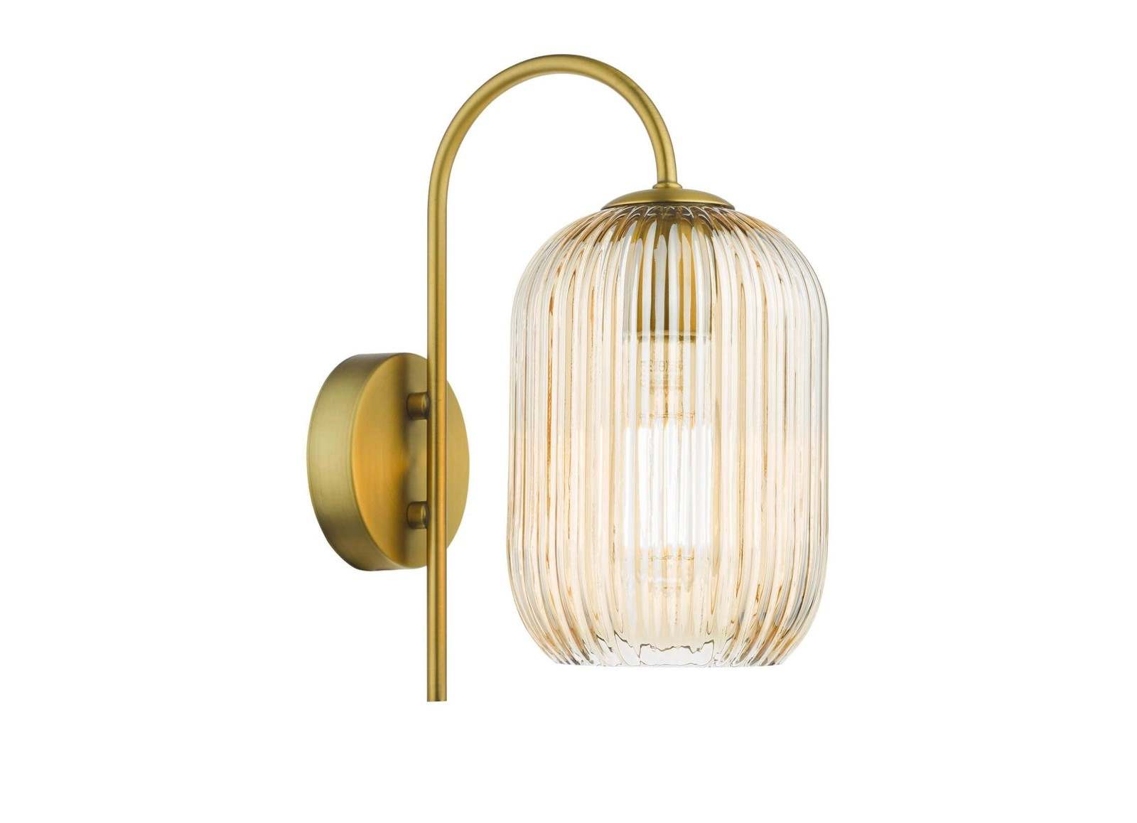 Idra Wall Light Aged Bronze and Champagne Ribbed Glass