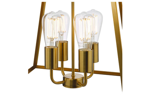 Academy 4 Light Lantern Natural Brass