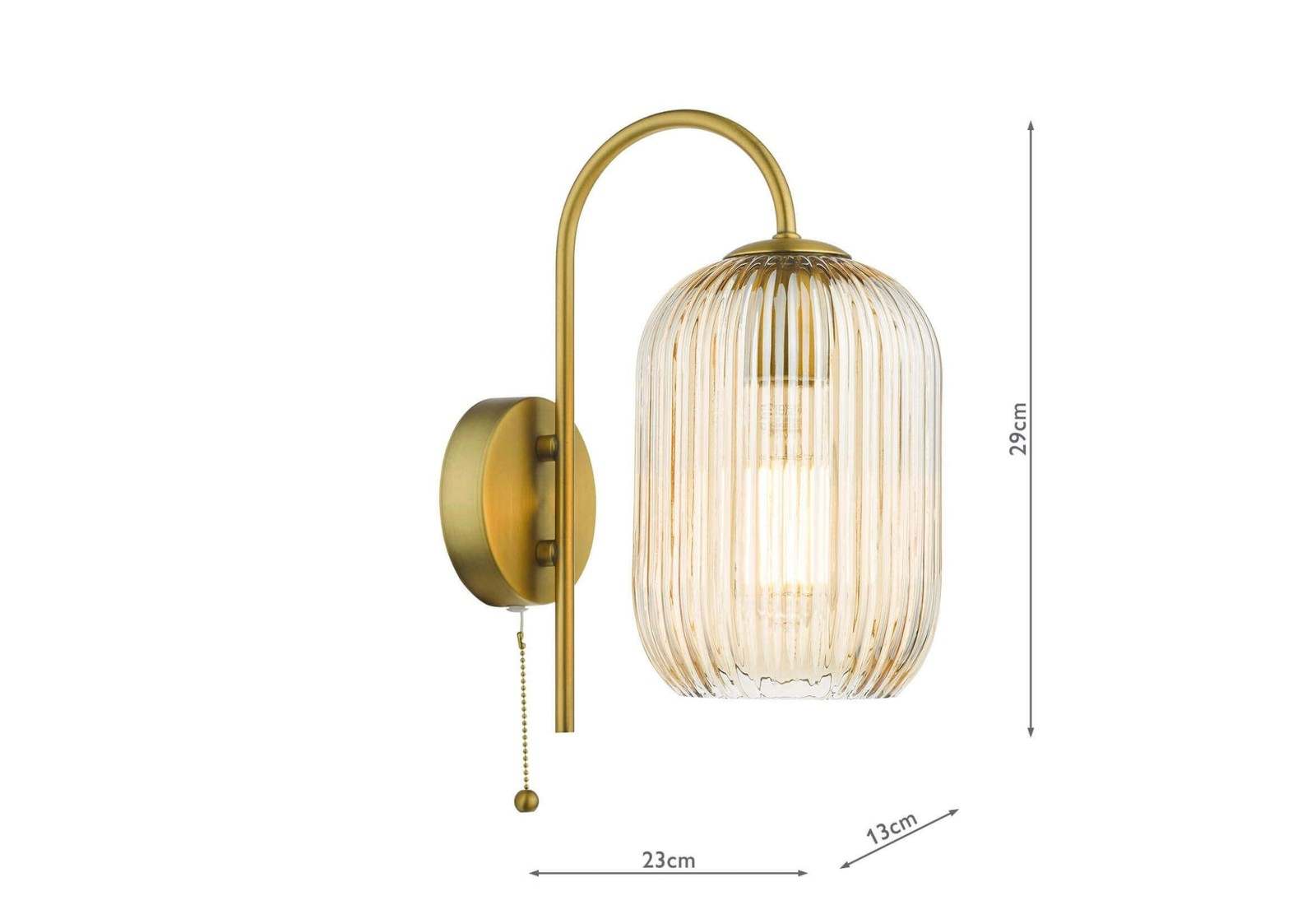 Idra Wall Light Aged Bronze and Champagne Ribbed Glass