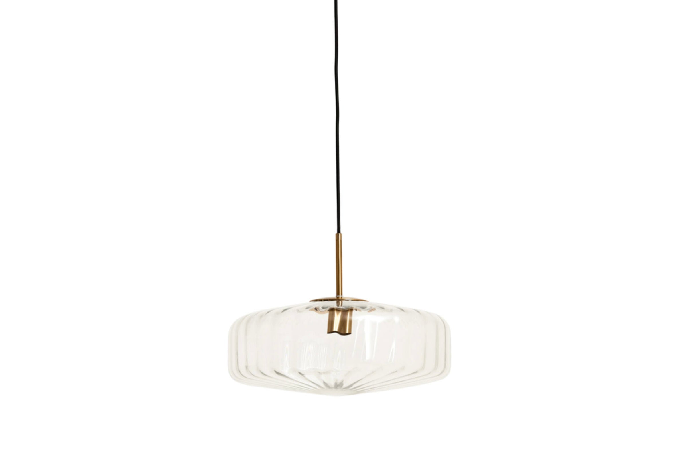 Hanging lamp 40 x17 cm PLEAT glass clear+gold Ceiling pendant