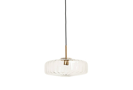 Hanging lamp 40 x17 cm PLEAT glass clear+gold Ceiling pendant