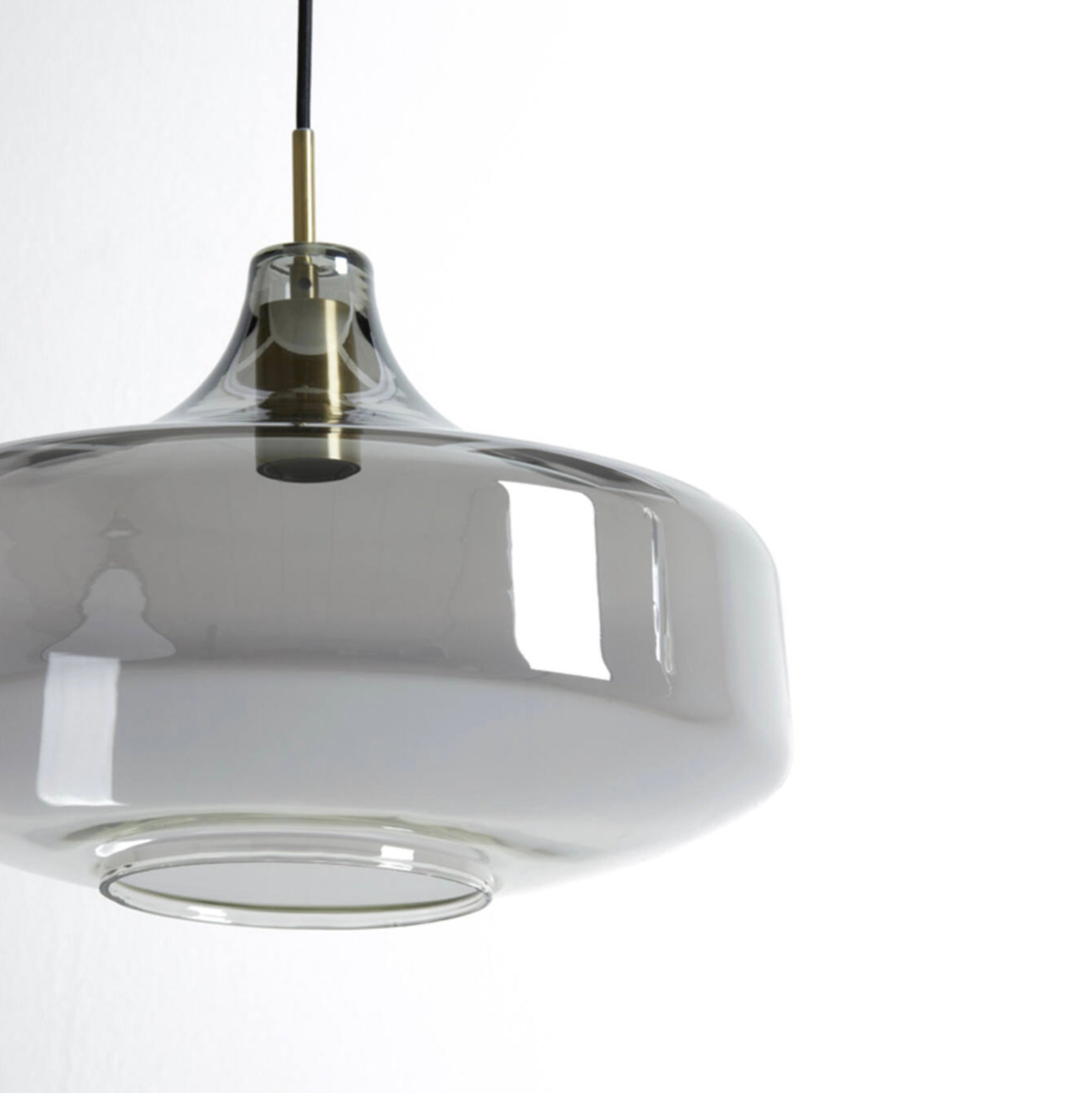 Hanging lamp Ø29,5x21 cm SOLNA antique bronze+smoked glass